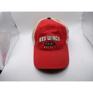 Used Reebok Red Wings NHL Hockey Hat Cap Adjustable Trucker